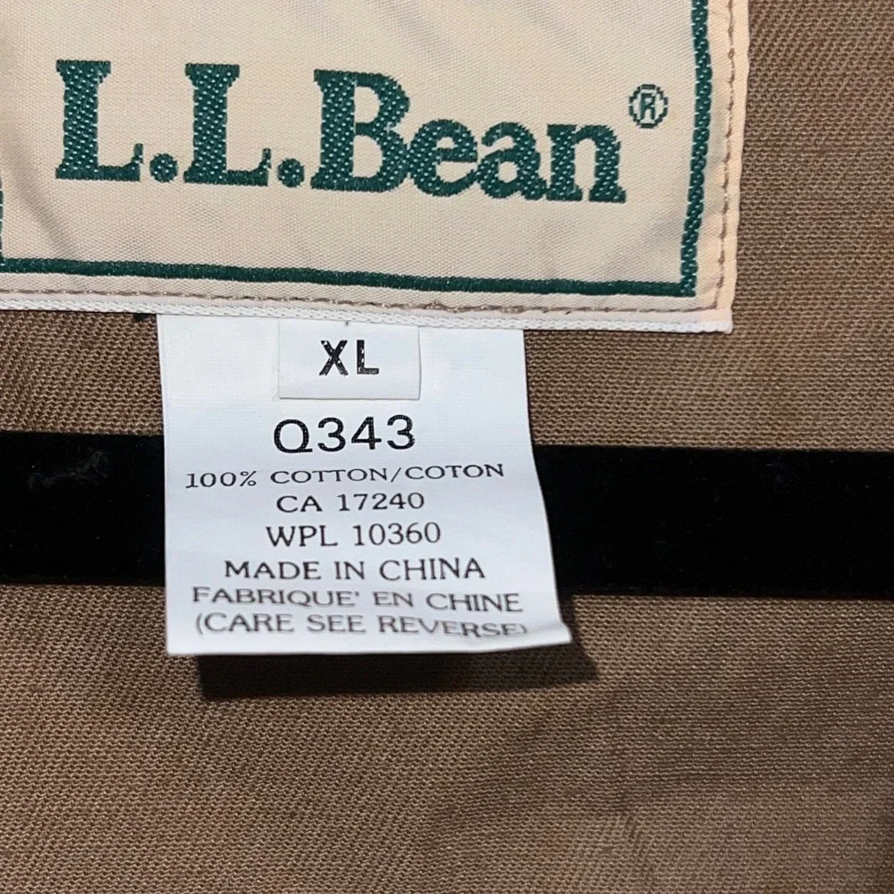Vintage L.L. Bean Fishing Vest Mens XL Khaki Canvas Multi-Pocket Utility Brown